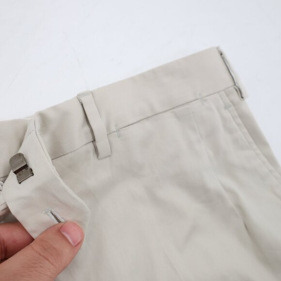 Brioni Journey Trouser mens 32x29 EU50 Sea Island Cotton Neutral flat front pant - Picture 10 of 15